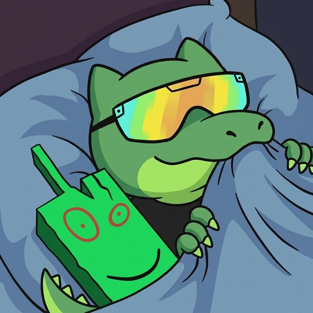 TEK the dinosaur striking a creative artistic pose