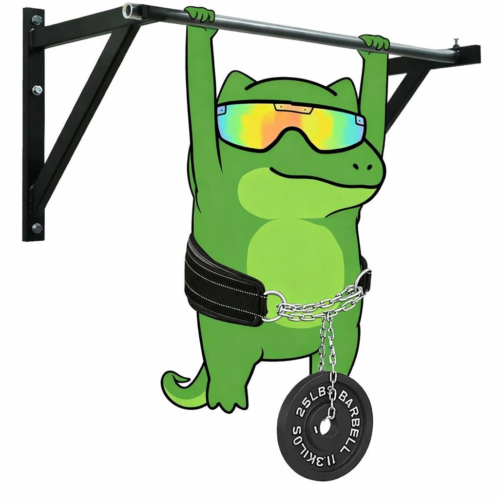 TEK the dinosaur surrounded by stacks of cash